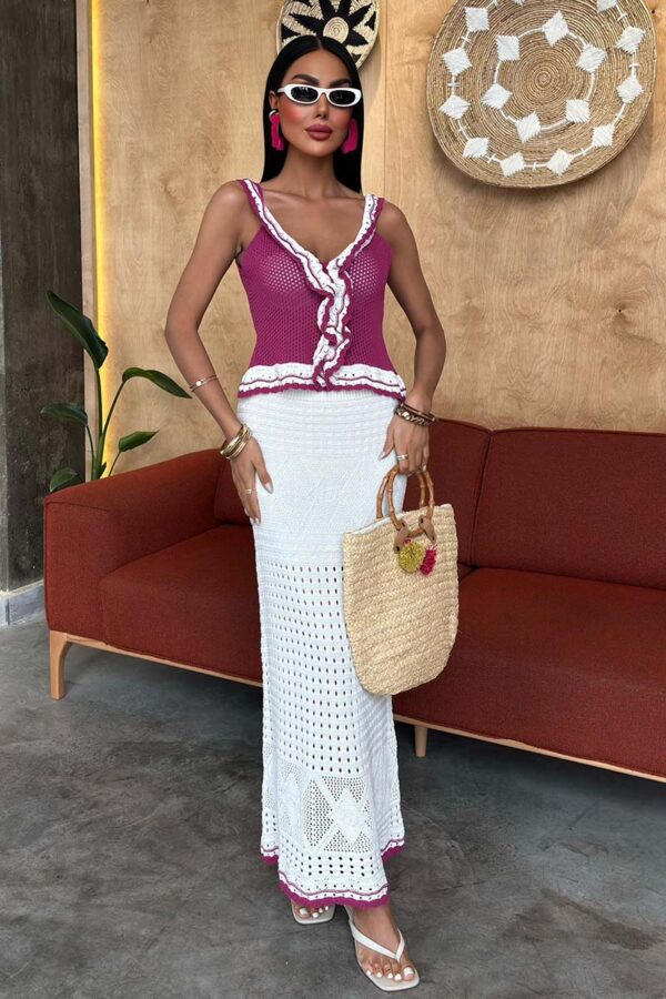 Capri Set – Fuchsia/White