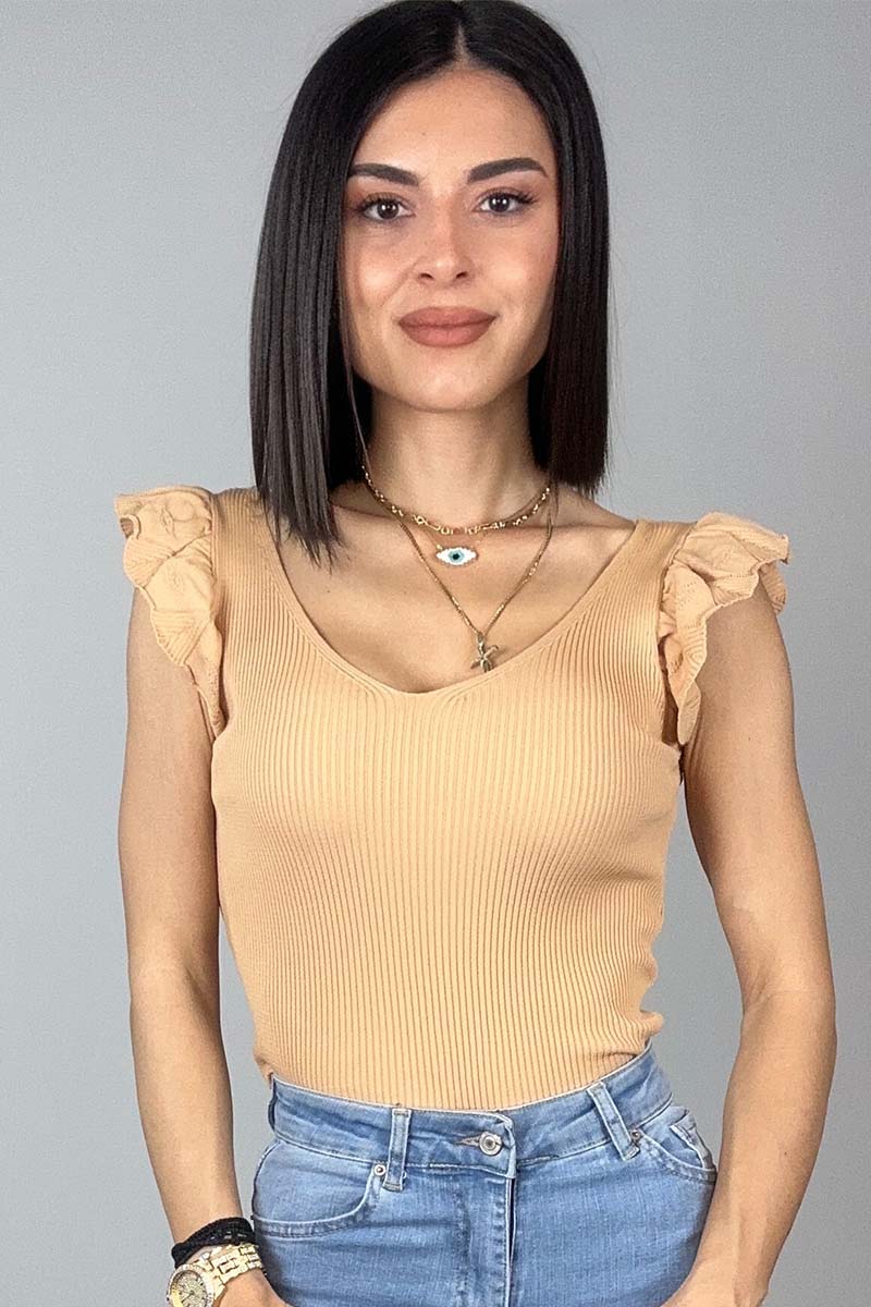 Talia Knit Top - Mocha - Image 3