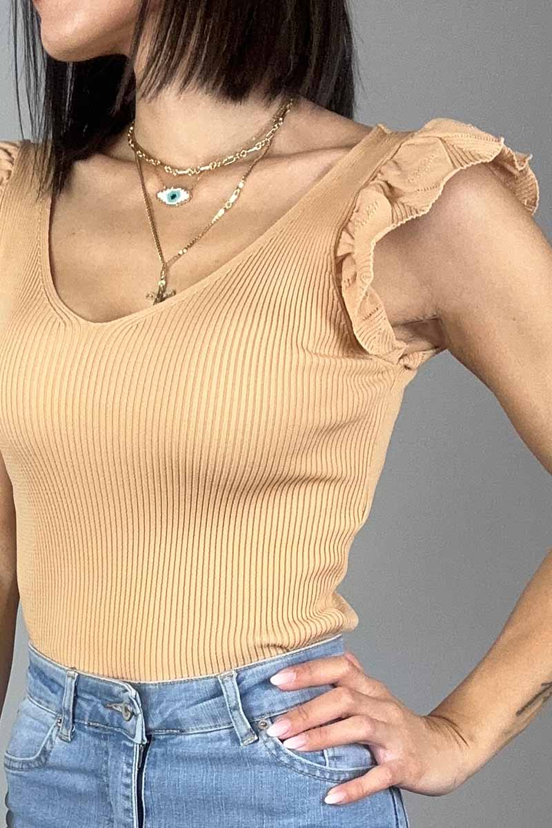 Talia Knit Top - Mocha - Image 2