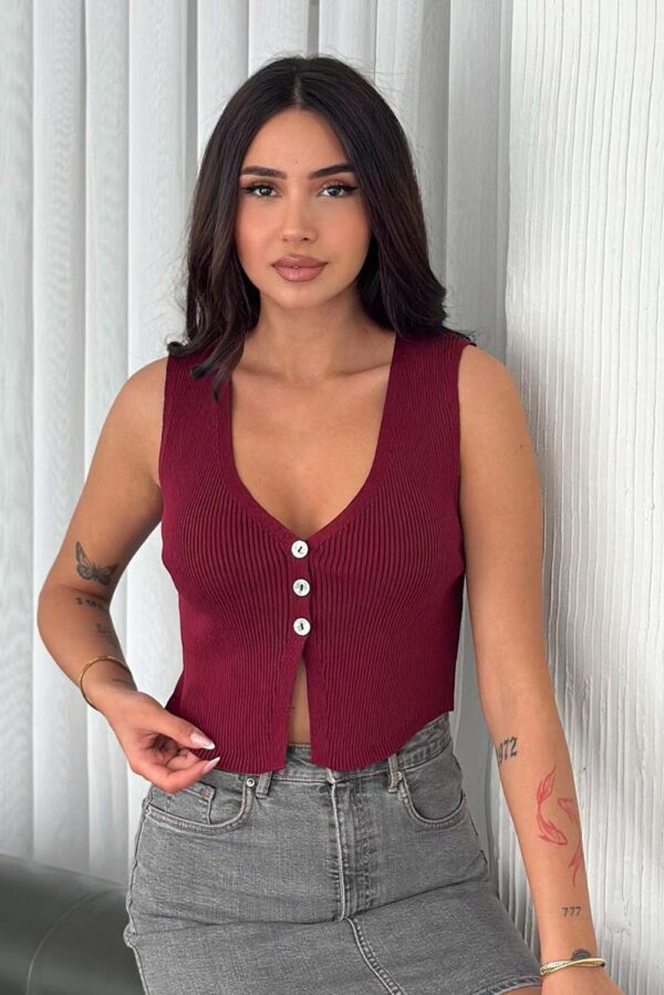 Viola Knit Top - Wine