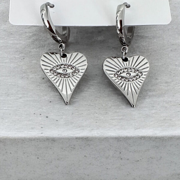 Mystic Heart Earrings - Silver