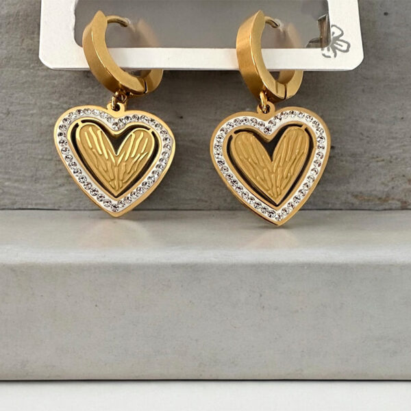 Halo Heart Hoops - Gold