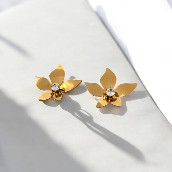Orchid Glow Earrings - Gold