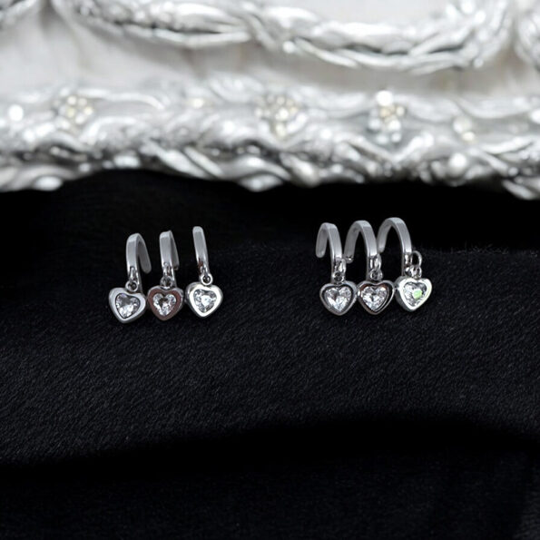 Trinity Heart Hoops - Silver