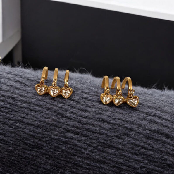 Trinity Heart Hoops - Gold