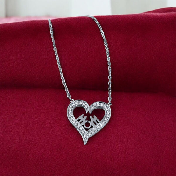 For Mom With Love Necklace - Silver