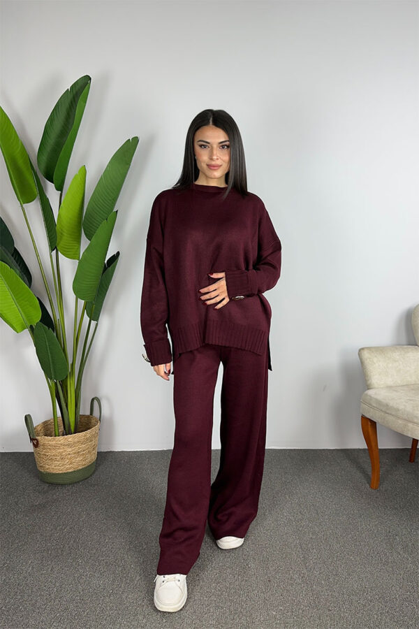 Luxe Knit Set - Wine