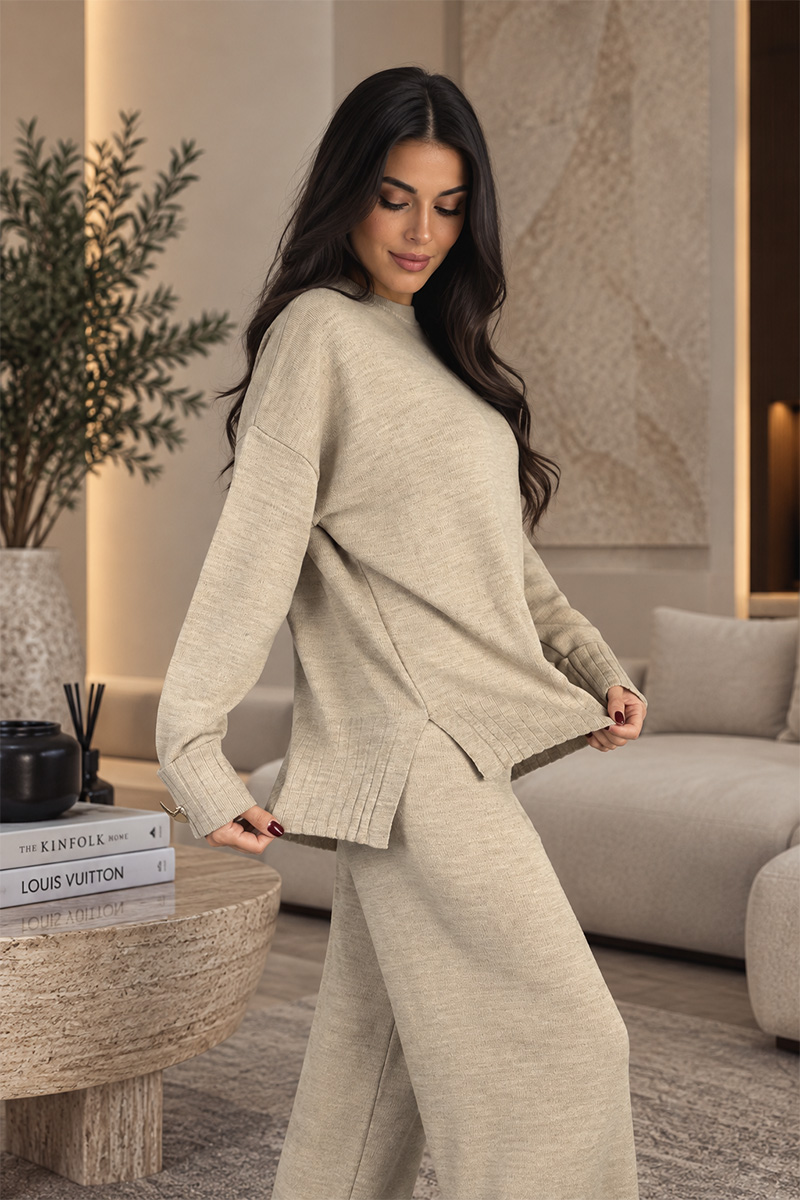Luxe Knit Set - Beige Melange - Image 2