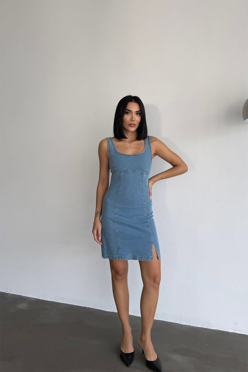 Bella Denim Dress - Image 9