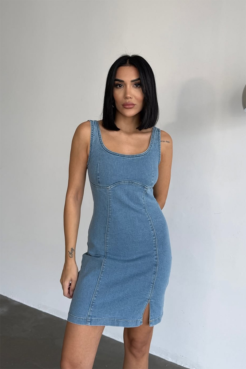 Bella Denim Dress - Image 3
