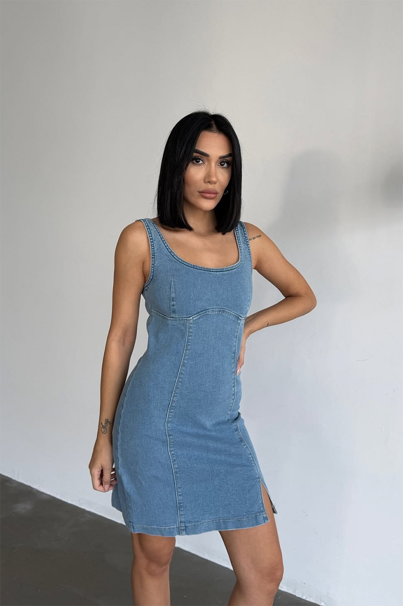 Bella Denim Dress - Image 6