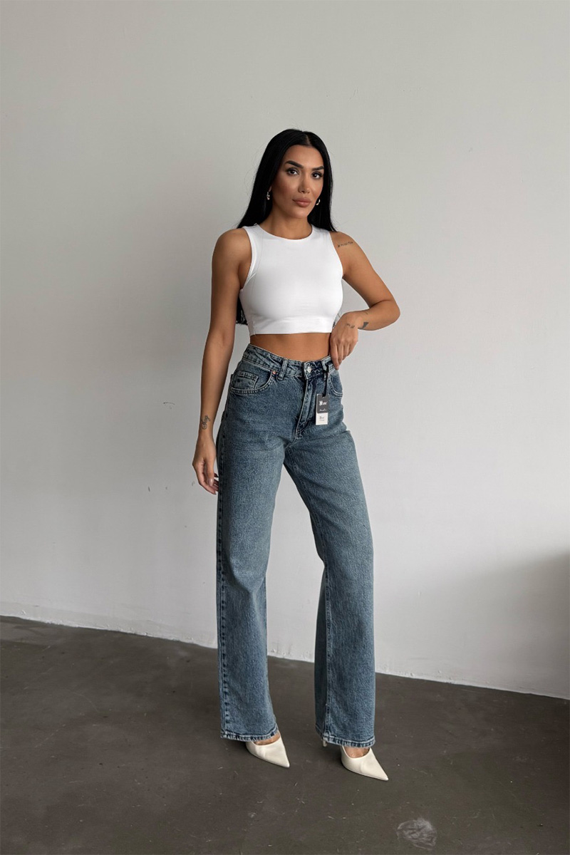 Ava Straigh Leg Jeans - Vintage Blue - Image 7