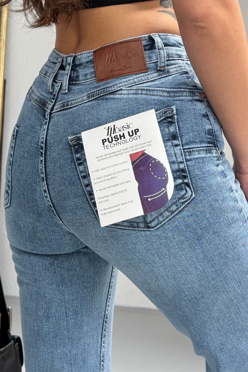 Bella Push Up Flare Jeans - Blue - Image 3