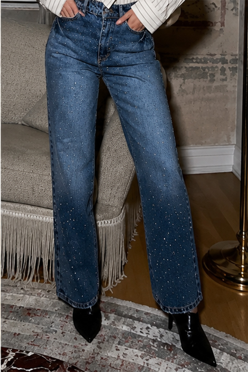 Celeste Crystal Straight Jeans - Image 5