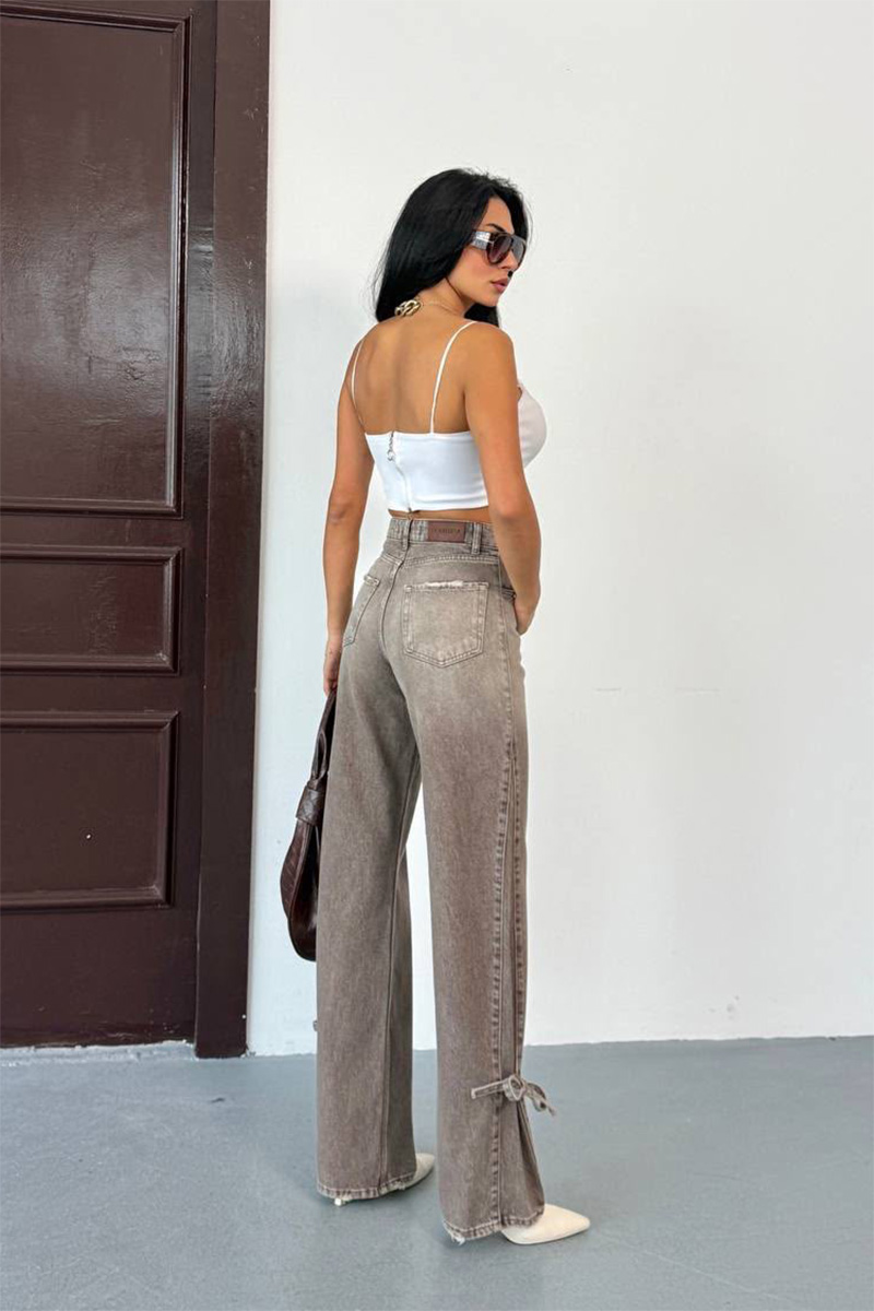 Mocha Wide Leg Jeans - Image 4