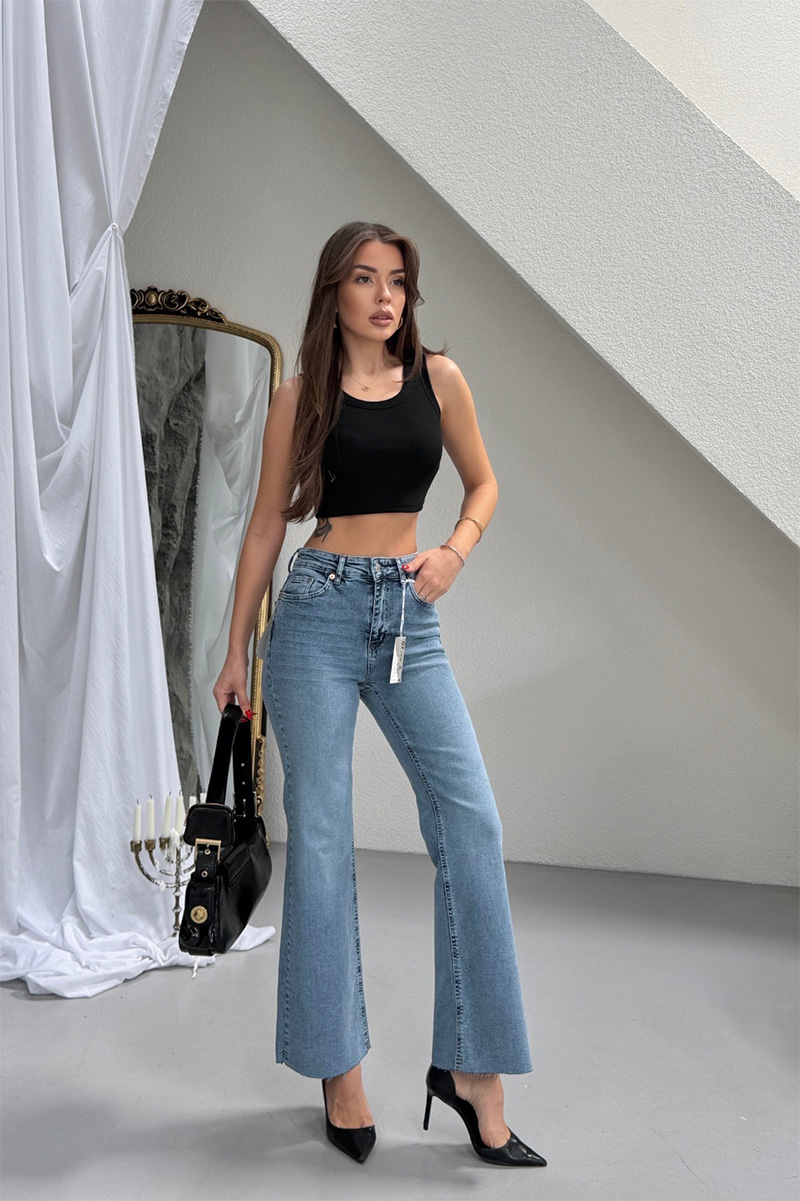 Bella Push Up Flare Jeans - Blue - Image 6